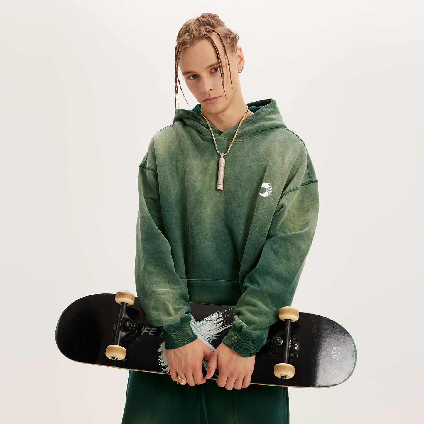 GREEN WASHY HOODIE