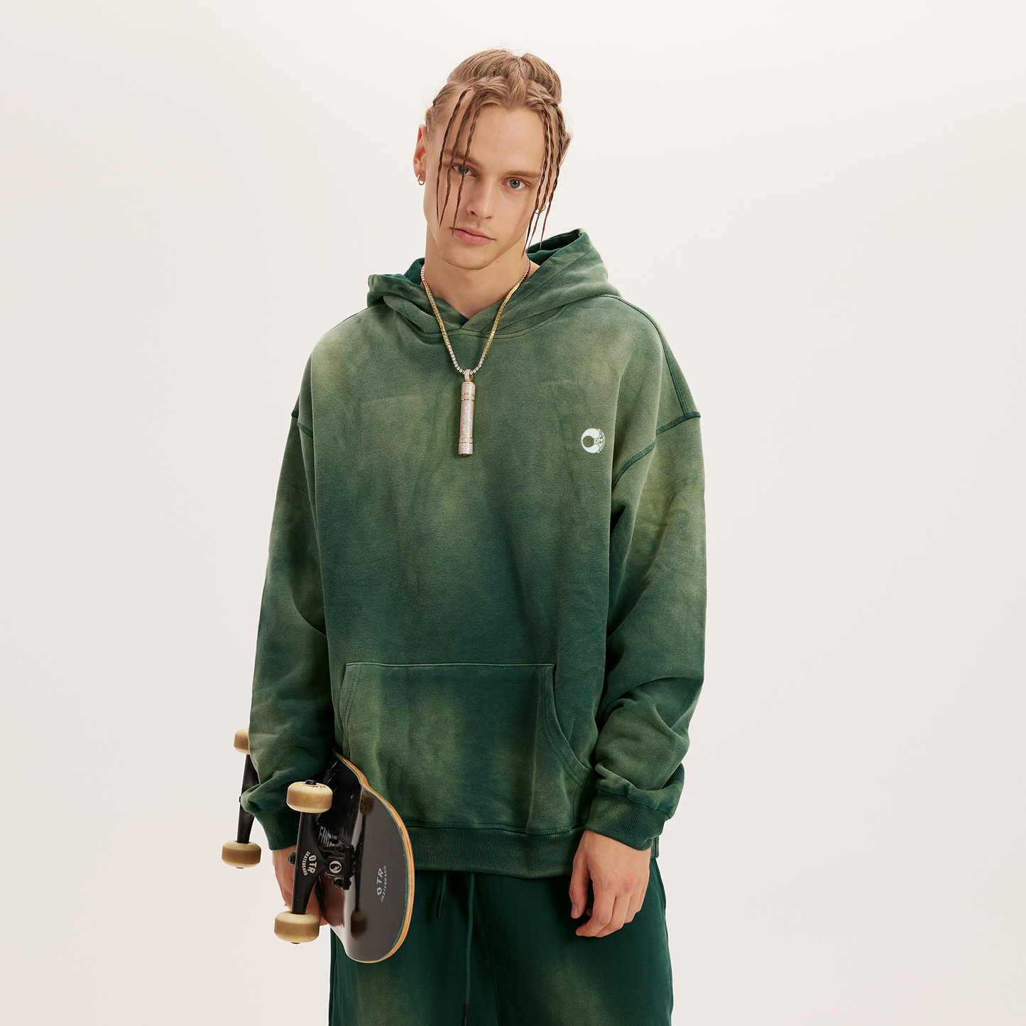 GREEN WASHY HOODIE