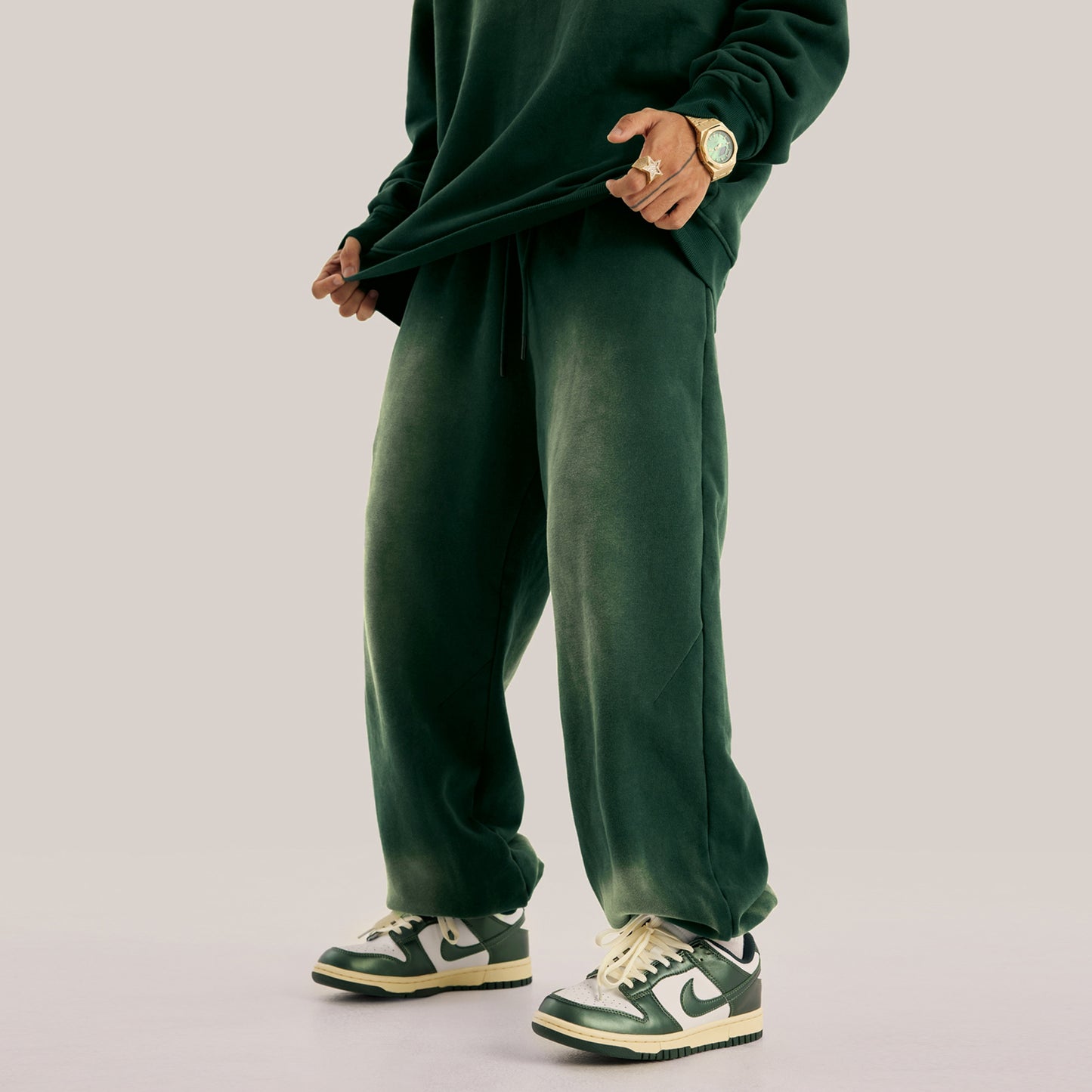 WASHY GREEN SWEATPANTS