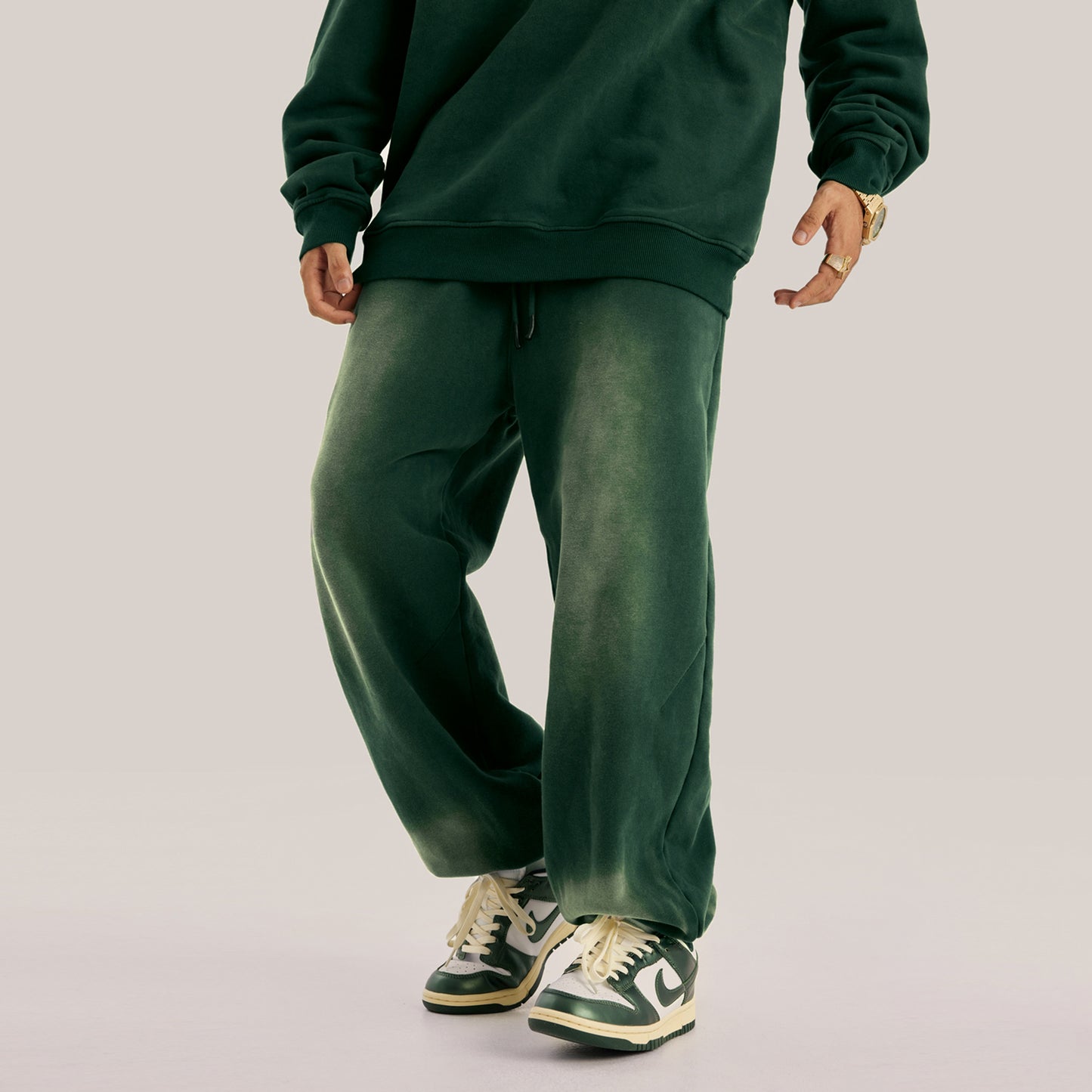 WASHY GREEN SWEATPANTS